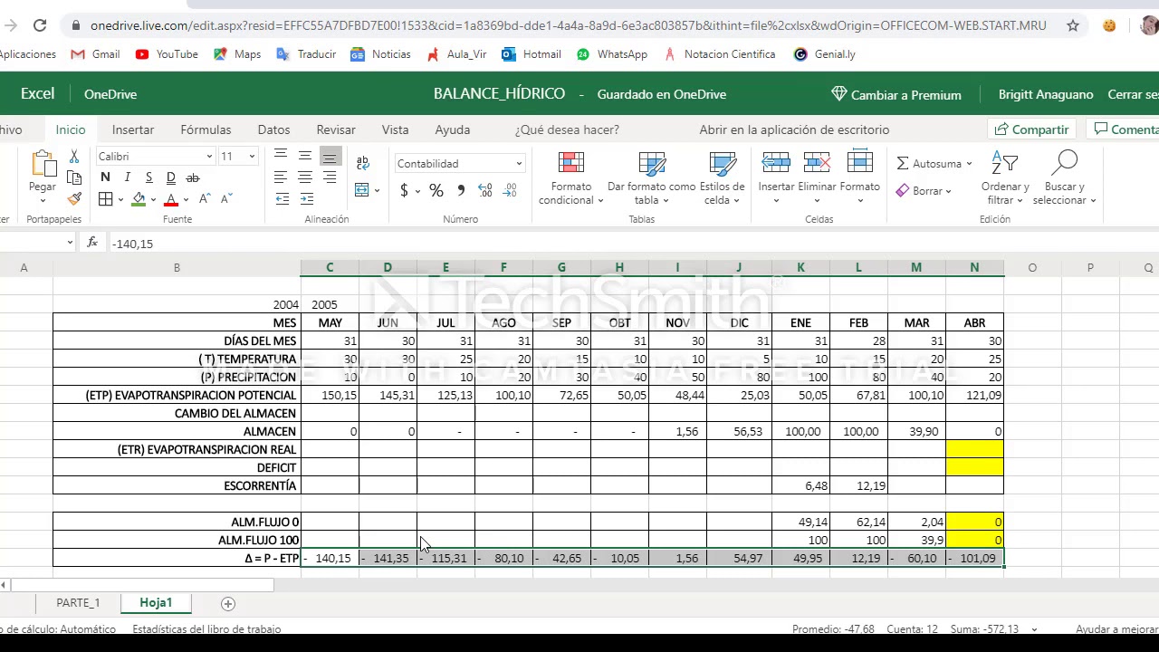 CALCULO DEL BALANCE HIDRICO