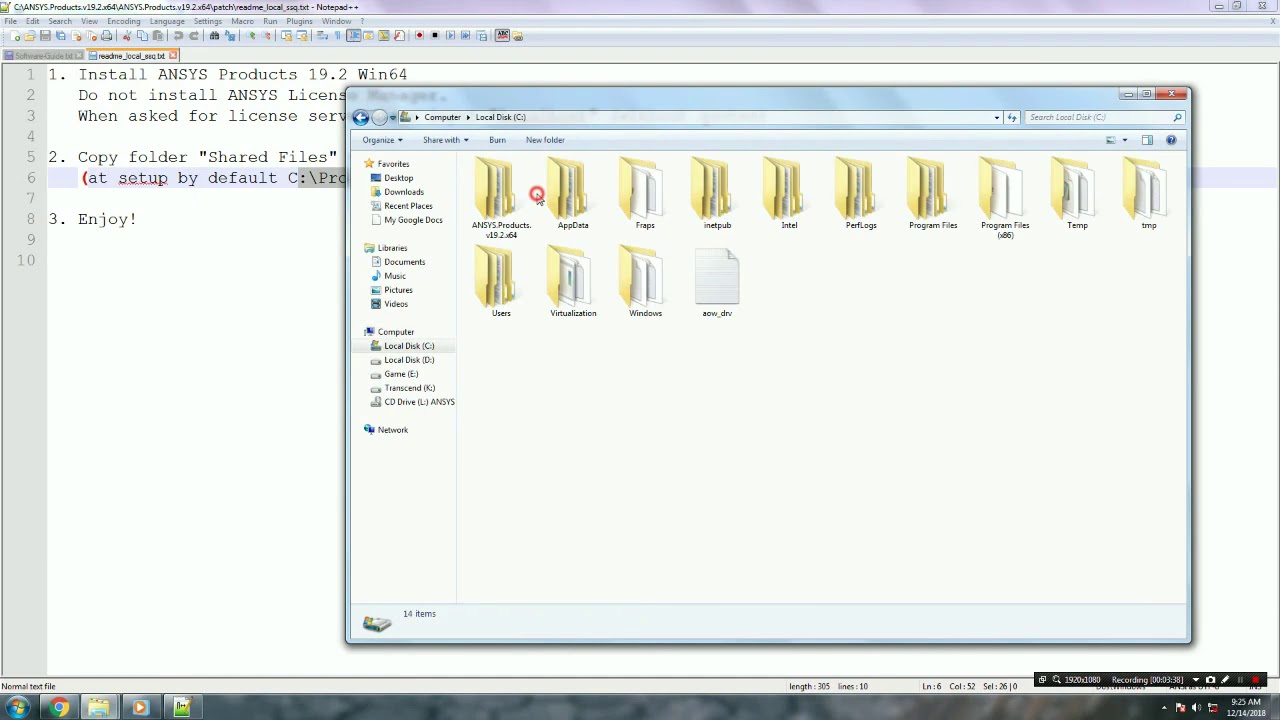 CARA INSTALL ANSYS Products 19 2