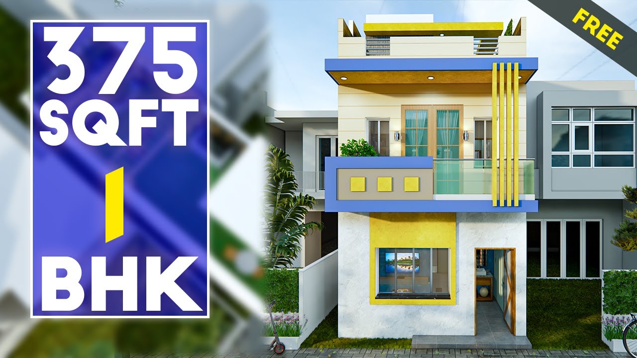 375 sqft house with modern look small house design 15x25 feet house plan#106