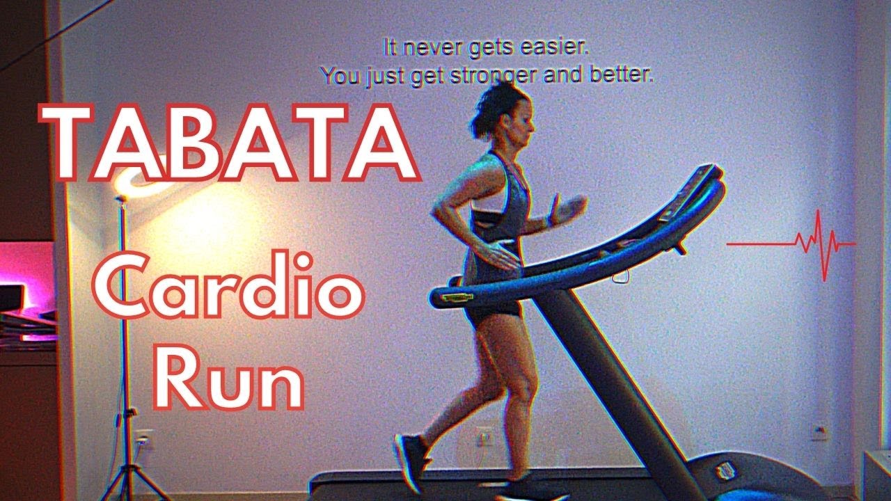 Tabata Cardio Run. Interval training using Tabata on a treadmill.