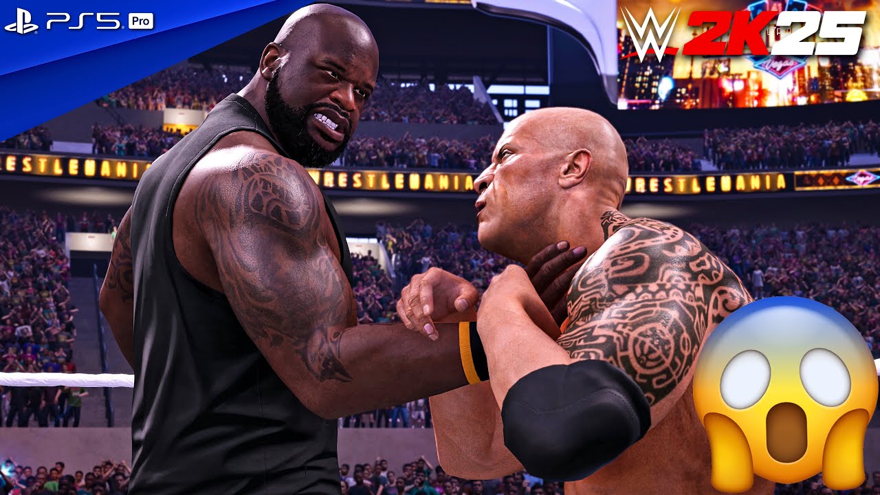 WWE 2K25 - Shaquille O'Neal vs. The Rock - Full Match at WrestleMania 41 | PS5 Pro [4K60]