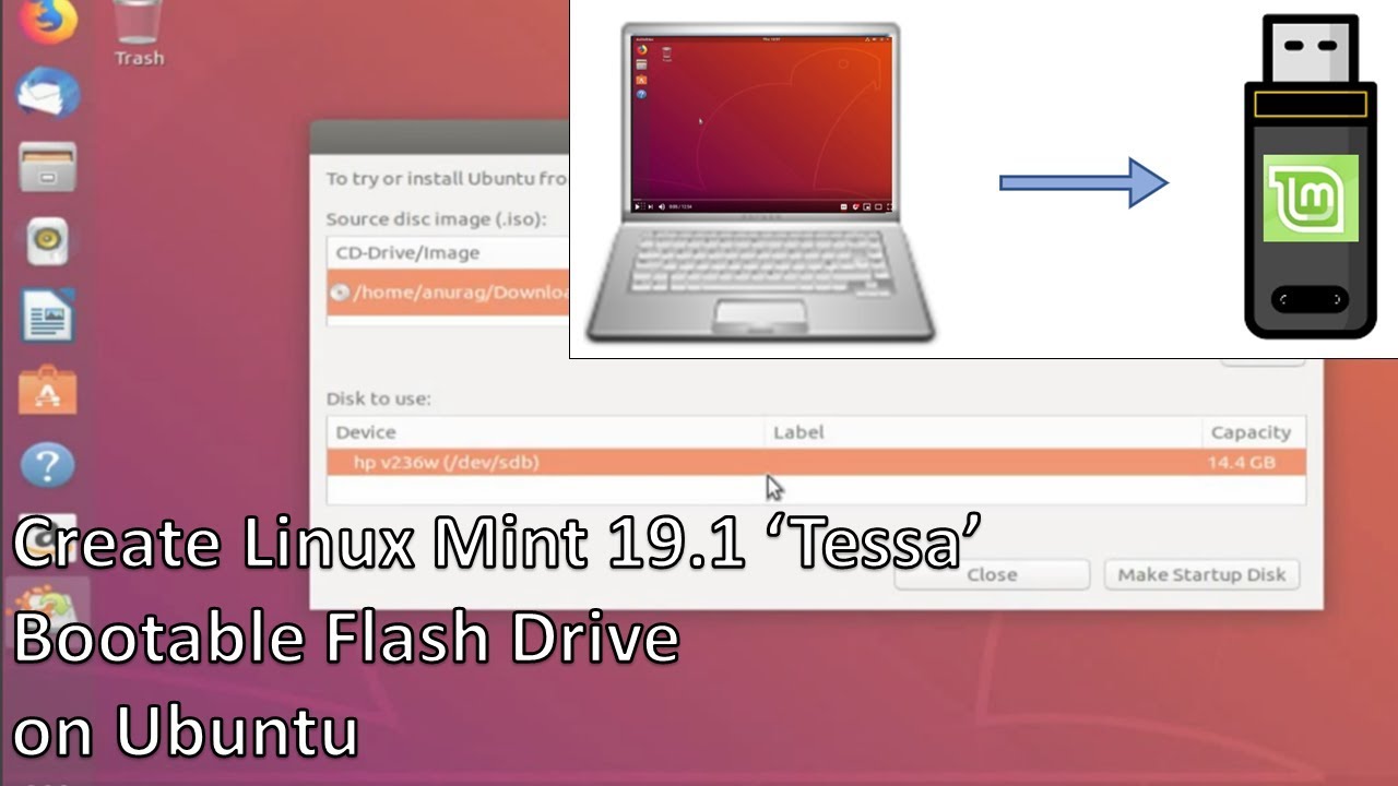 Create Linux Mint Bootable Flash Drive on Ubuntu