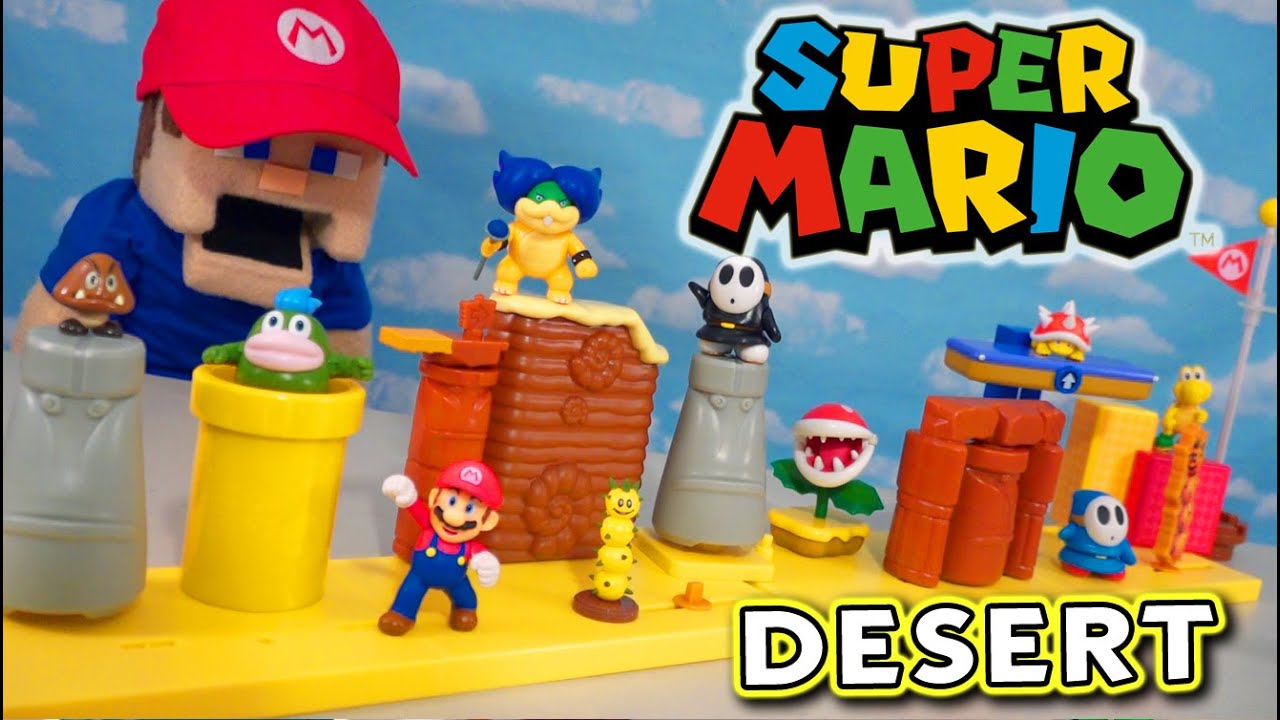 Super Mario Bros DESERT Level World Diorama Playset! Jakks Nintendo 2021 Figures