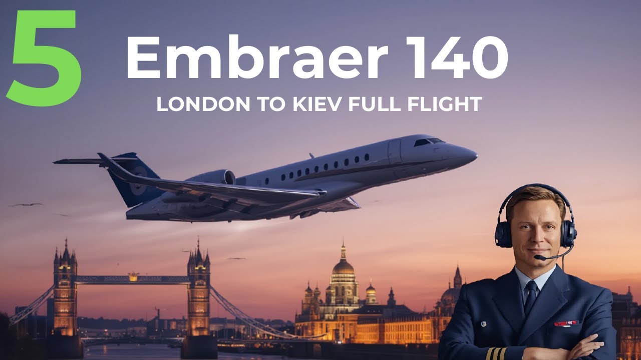 EMBRAER 140 / LONDON - KIEV FULL FLIGHT / AIRLINES COMMANDER