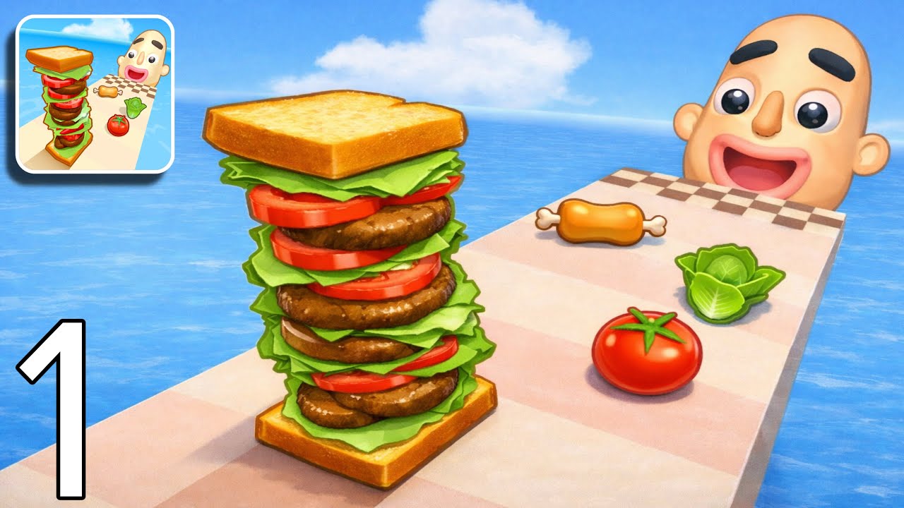 Sandwich Runner - Gameplay Walkthrough Tutorial New Mobile Game (android,ios)