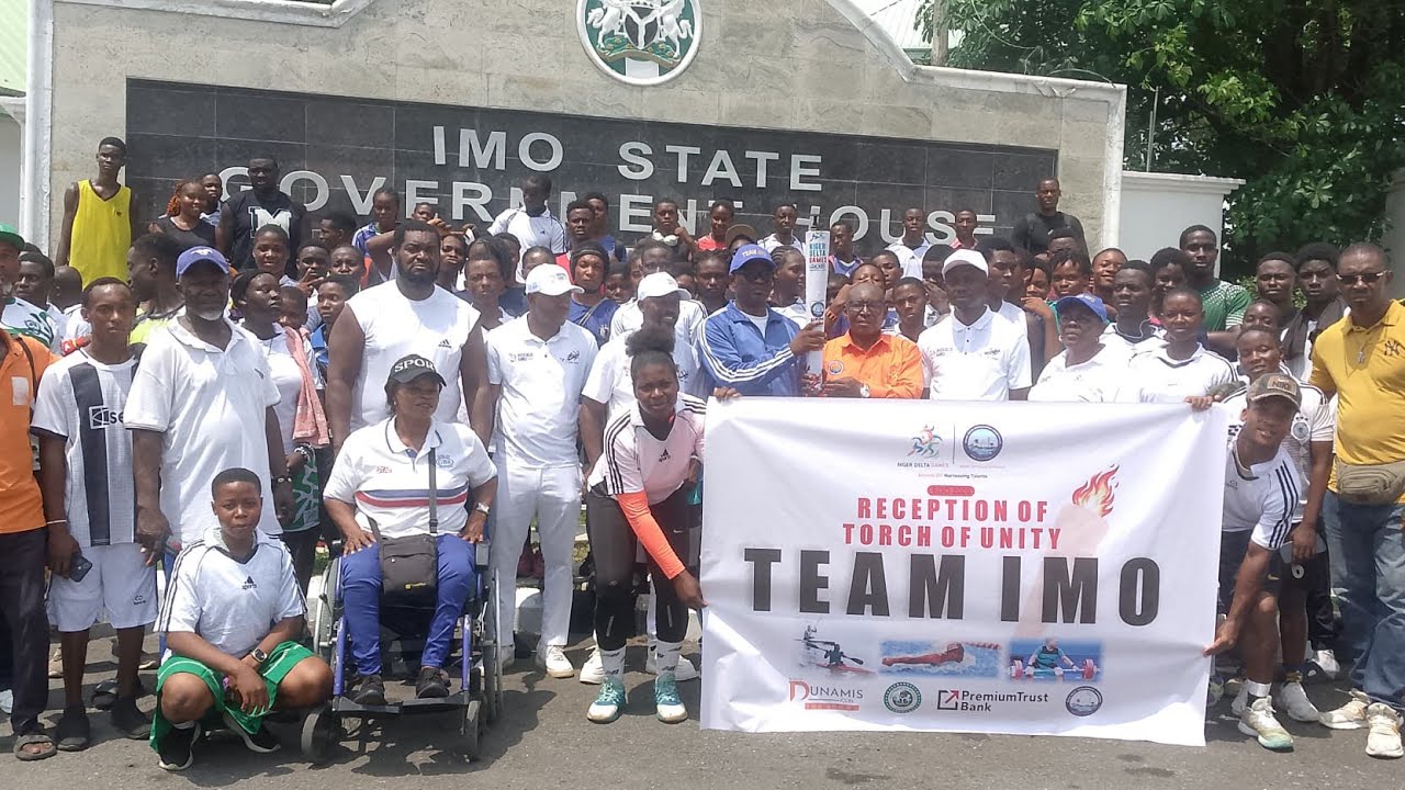 Watch: Niger Delta Games Torch Received at Imo State Government House in Colorful Display