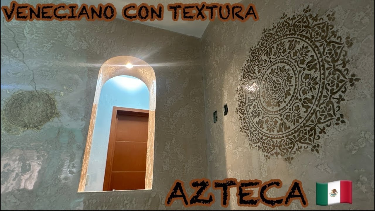 Estuco veneciano con textura ( MÁNDALA Y CALENDARIO AZTECA ) 🇲🇽