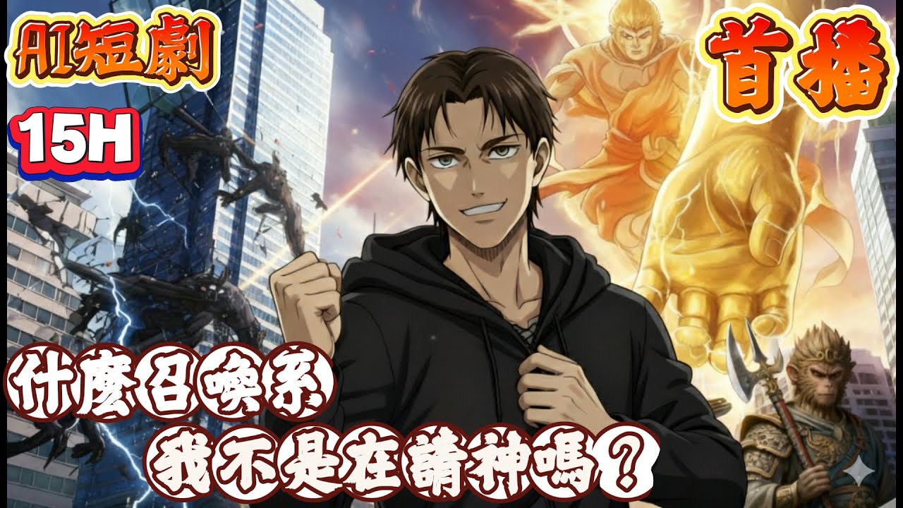 【AI短劇】🔥最新章節《首播》💥【什麽召喚系，我不是在請神嗎？】1-142章節 【高武召喚】我不是召喚系，是在「請神」！猴子一棒槌爆地獄犬？給異界土著一點仙人震撼！說好的召喚魔物呢？
