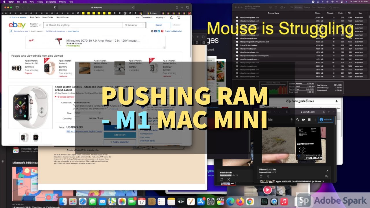 Experiment: PUSHING MEMORY PRESSURE w/Tabs - M1 Mac mini 2020