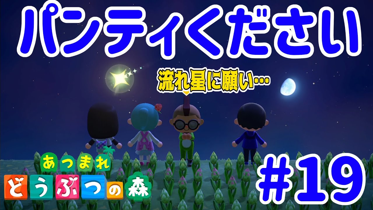 【あつまれ 動物の森】4人プレイが面白い！みんなで流れ星に願いをするぞー！#19