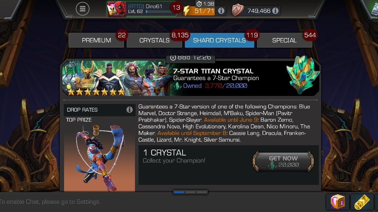 Six 7star crystal opening 