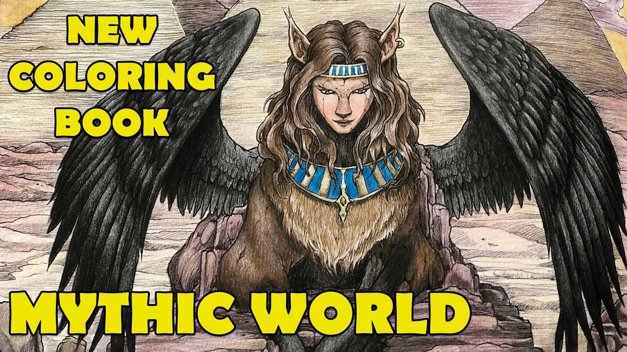 Coloring Mythic World with Polychromos and Gold Watercolors | New Coloring Book by Kerby Rosanes