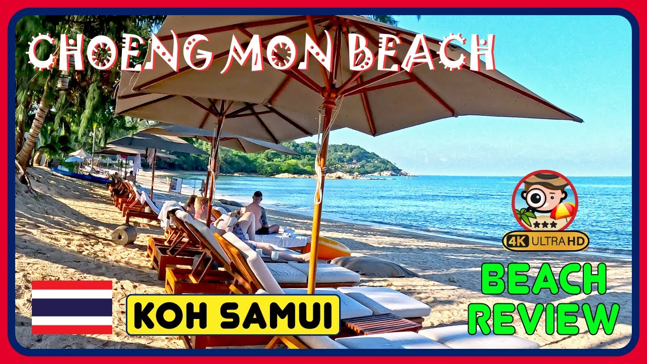 🇹🇭 Choeng Mon Beach KOH SAMUI THAILAND (Unique Beach in Samui) 4K Walking Tour / 4K Beach Walk