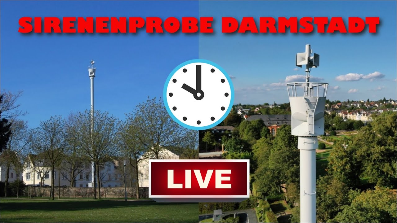 🚨🔊 [LIVE] Sirenenprobe Darmstadt | HLS 373 | 06.07.22