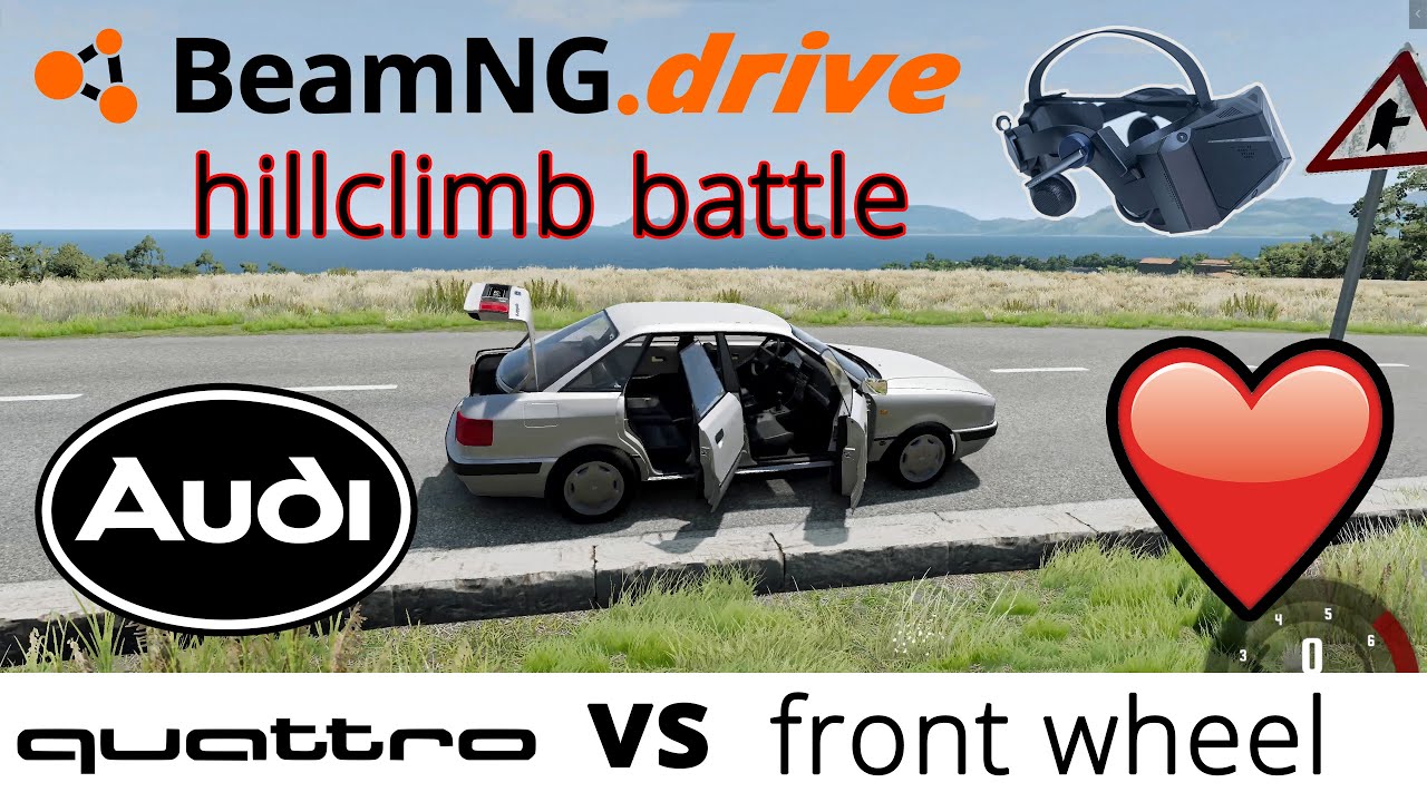 Audi 80 2.3E Quattro VS Front Wheel beamNG.drive /\ Pimax Crystal