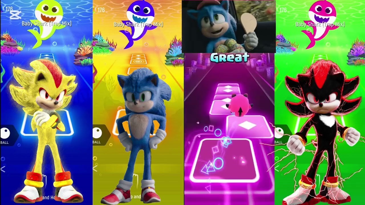 Sonic & Knuckles Play Baby Shark Trap Mix | Tiles Hop EDM Rush Gameplay