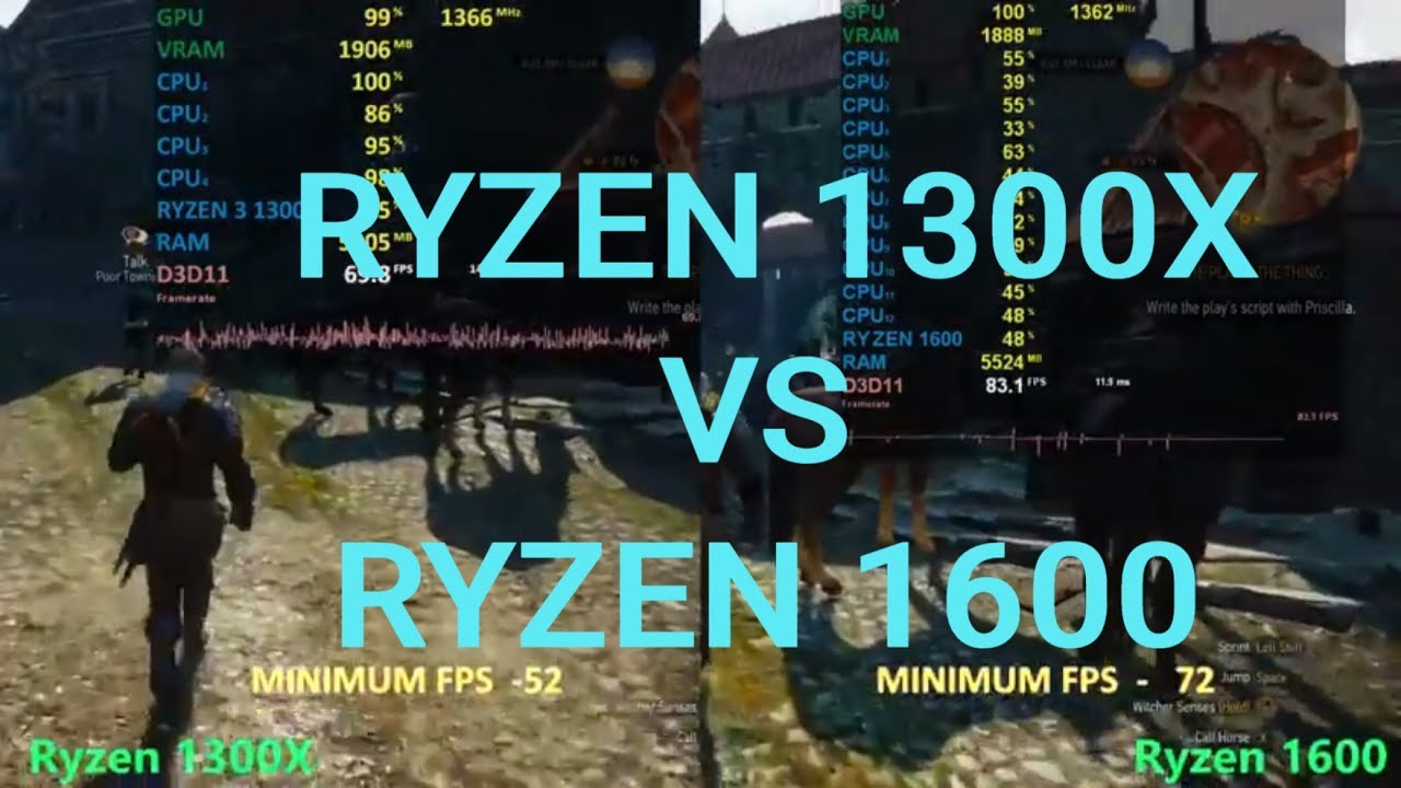 Ryzen 3 1300X vs Ryzen 5 1600 (stock) | Gaming & Rendering Benchmarks