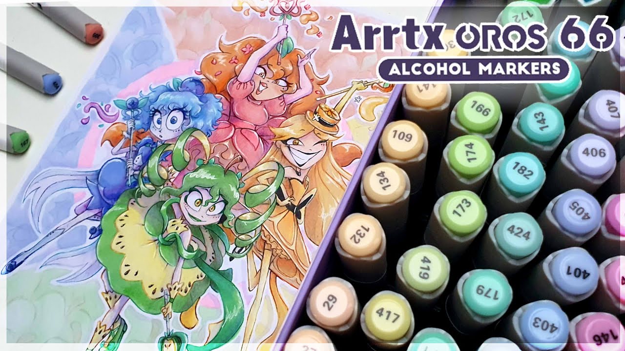 ✨🍑 MÁGIKUS GYÜMÖLCS LÁNYOK | Arrtx Oros 66 alkoholos filc teszt