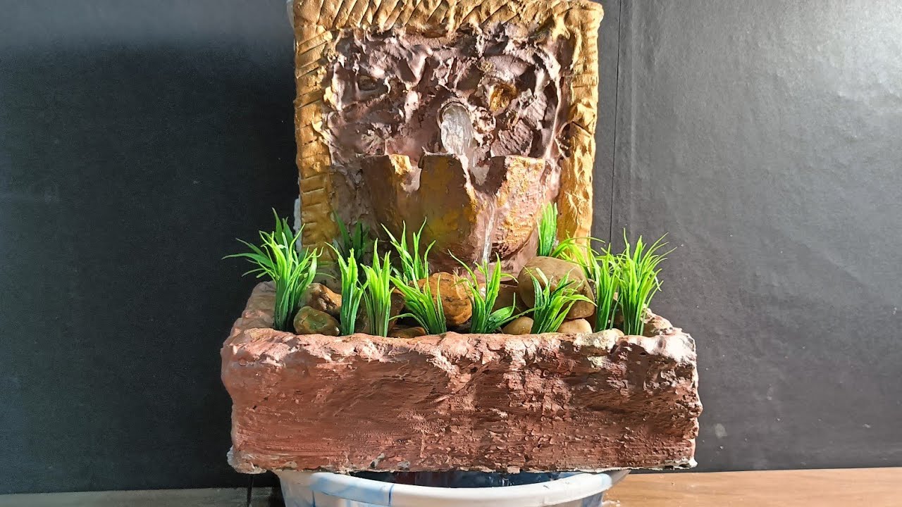Diy simple waterfall making beautiful water fountain