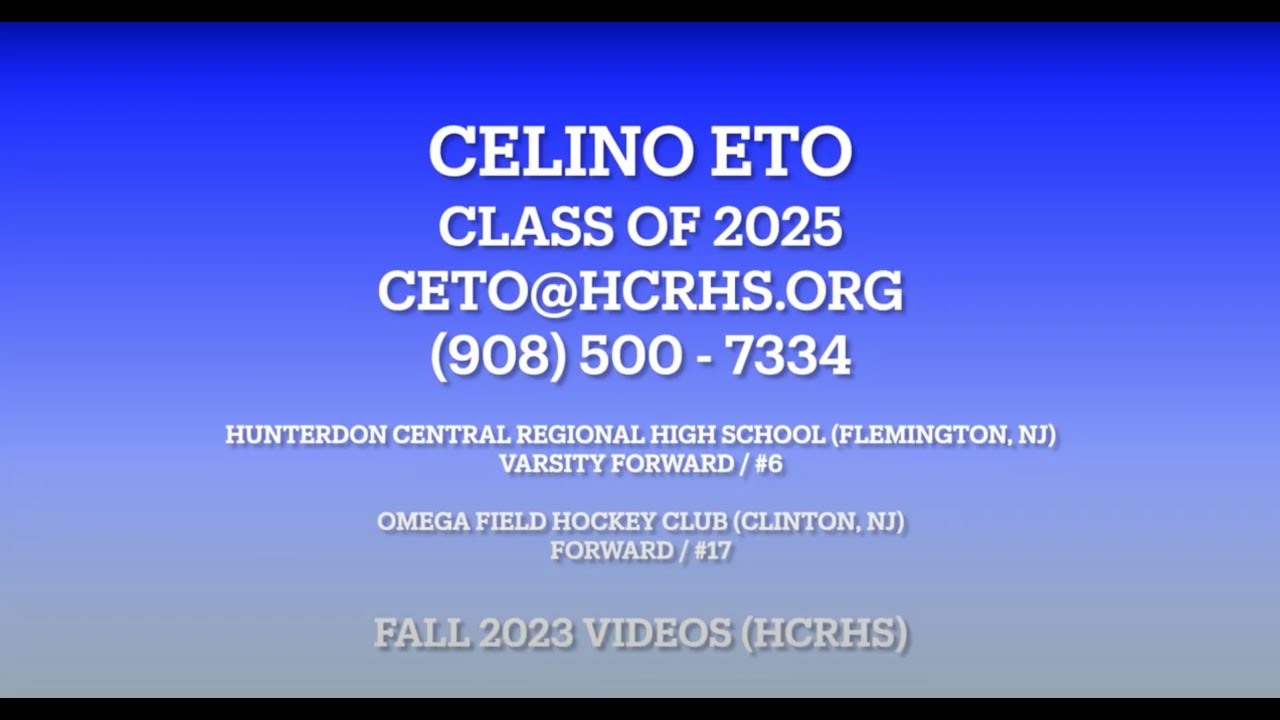Celino Eto - Field Hockey, Fall 2023 (Hunterdon Central Regional High School)