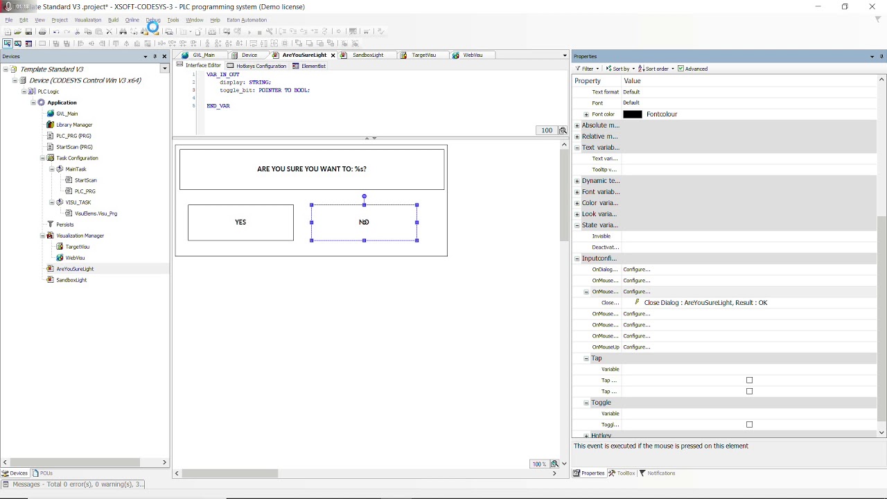 Adding an 'Are You Sure' Dialog in Codesys - Introduction to Pointers
