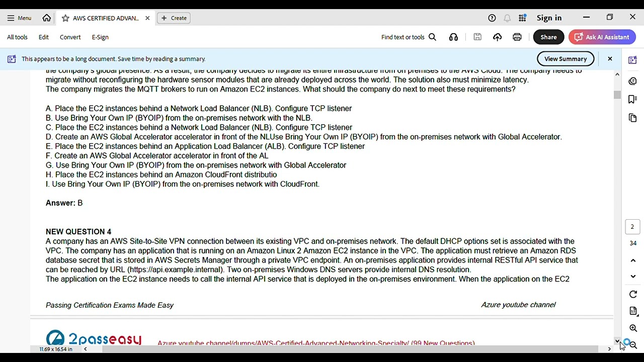 AWS CERTIFIED ADVANCED NETWORKING SPECIALIST 2025 SEPTEMBER