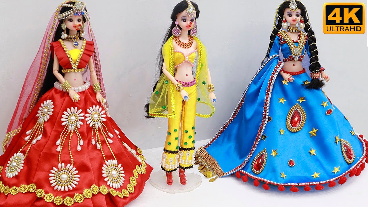 3 South indian bridal dress and Jewellery | Doll Decoration Design 84
