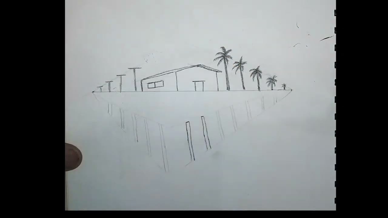 Landscape in two perspective drawing #bestscenery #artwork #landscape 