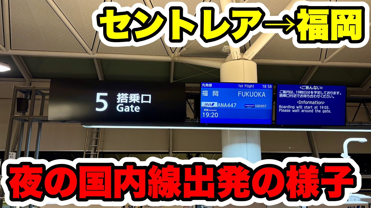 【平日の夜】夜のセントレア国内線出発の様子！混雑状況は？博多で激うま居酒屋もご紹介！