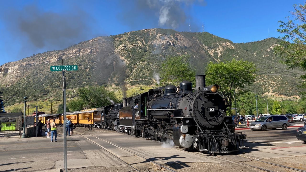 Double Header Narrow Gauge Steam Trains in Durango, Colorado: Trains on the Durango and Silverton RR