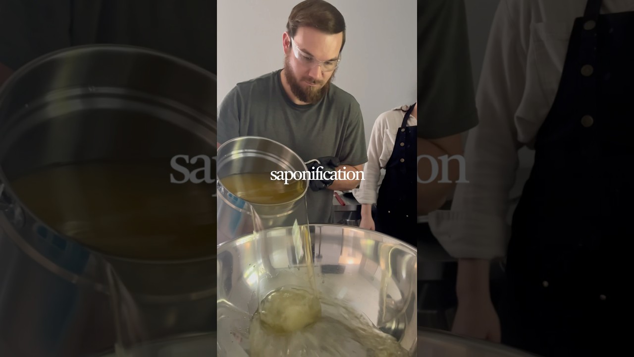 Saponification = oil + lye &rarr; real soap that cleanses and nourishes. #grassfedsoaps