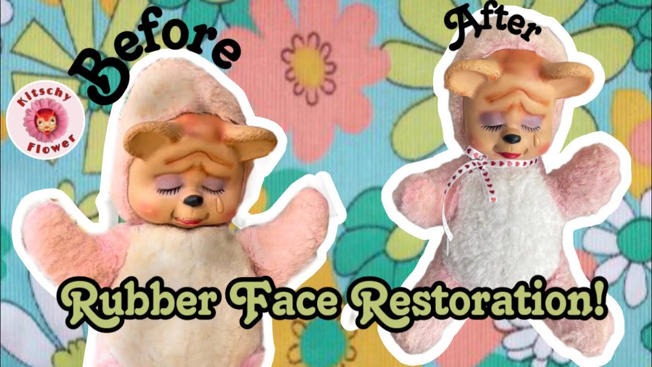 Vintage Rubber Face Plush Restoration Kitschy Makeover!