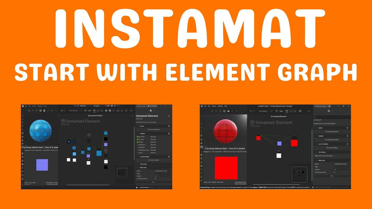 InstaMAT start with element graph