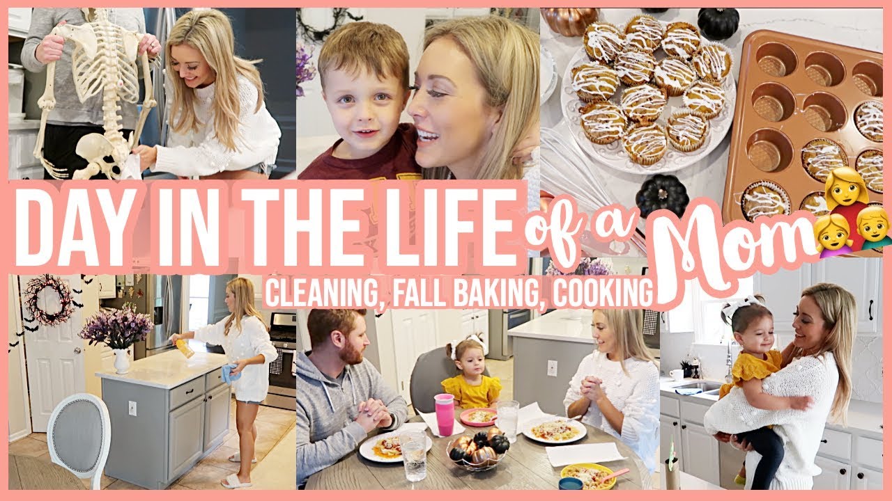 *NEW* DAY IN THE LIFE OF A STAY AT HOME MOM | FALL CLEAN WITH ME, COOK W/ ME + PUMPKIN MUFFIN RECIPE