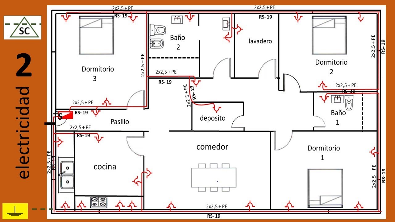 INSTALACION ELECTRICA de una casa paso a paso, circuito de toma corriente