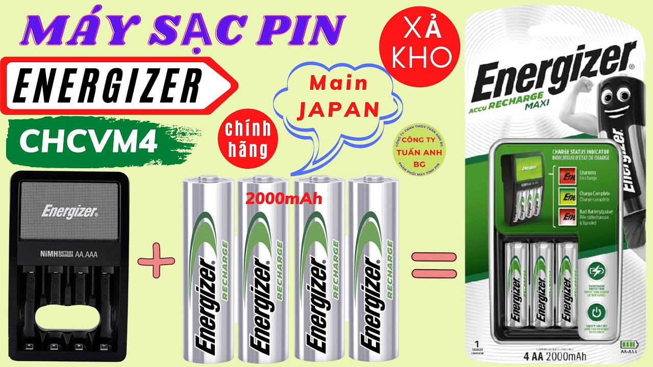 Sạc Pin Energizer CHVCM4 kèm 4 viên pin sạc energizer 2000mah