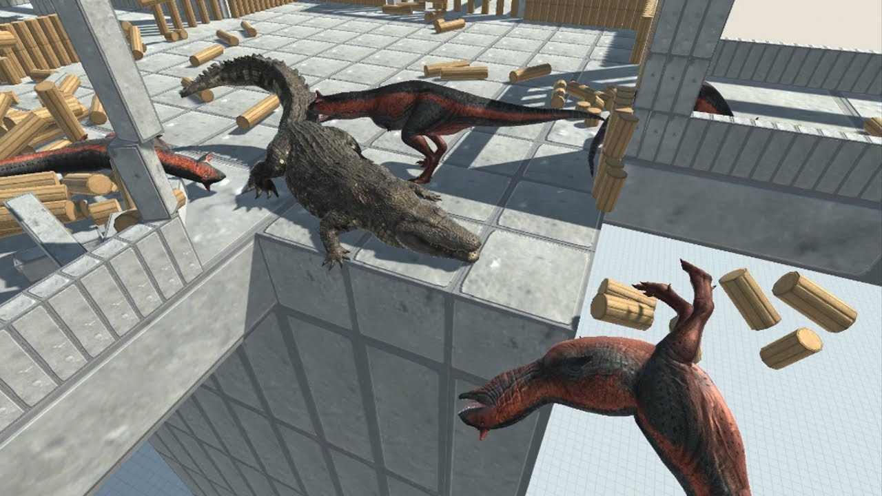 Crocodile Monster PURUSSAURUS as Gladiator vs ALL UNITS in Four Animal Revolt Battle Simulator