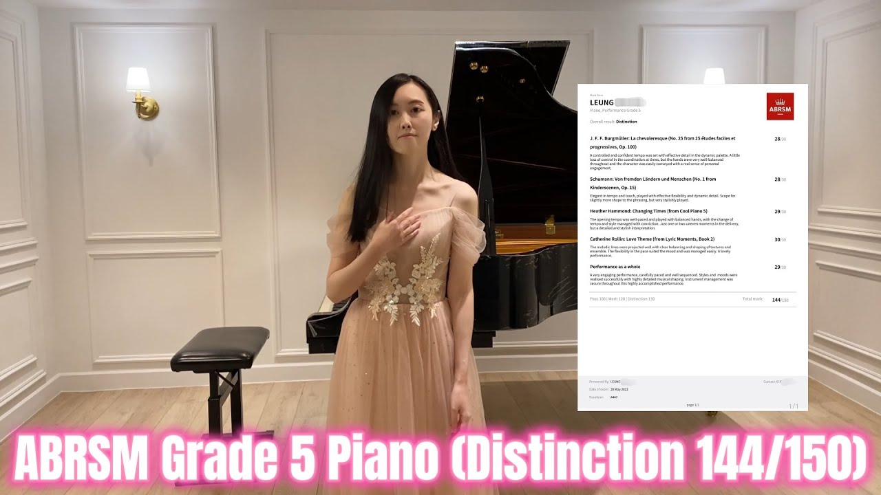 ABRSM Grade 5 Piano Performance Exam (Distinction 144/150) by Kirana *4 Piano lessons ONLY