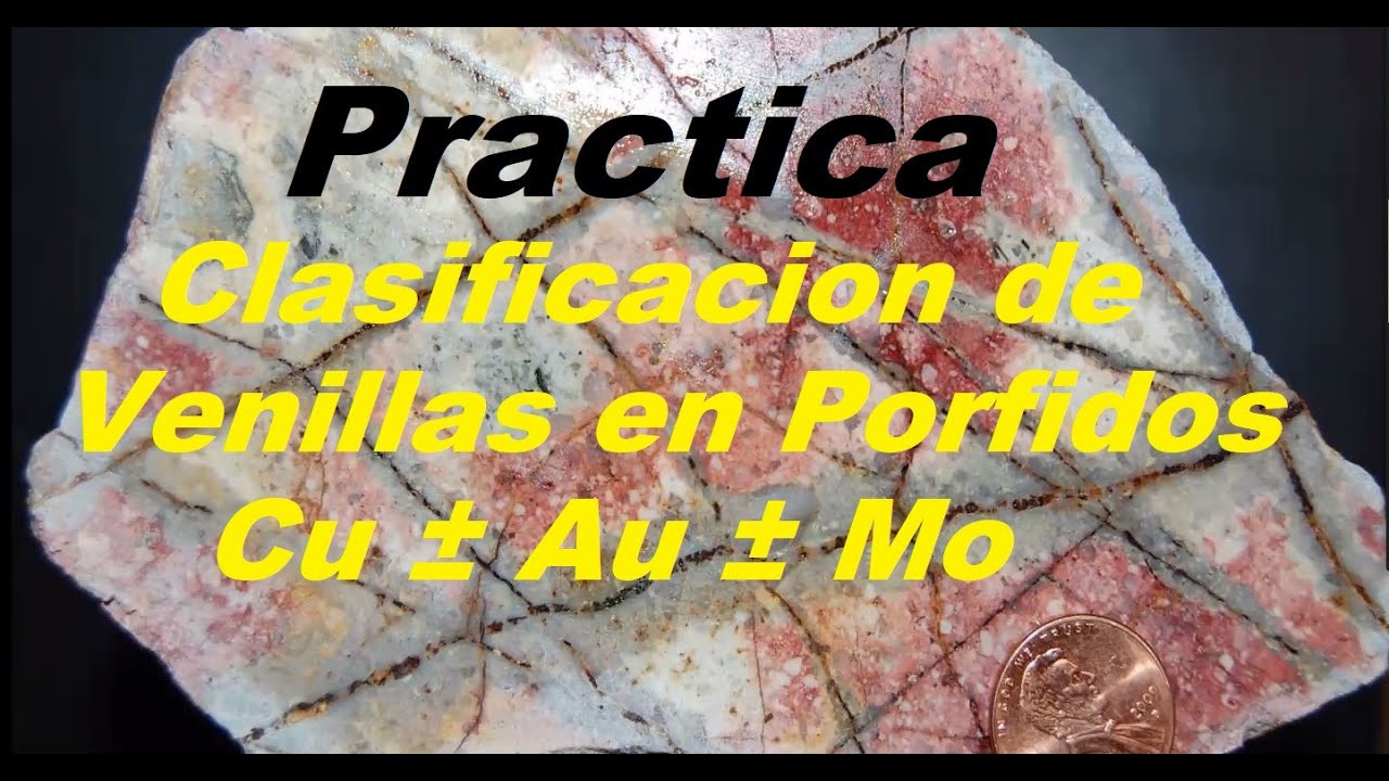 Practica, Clasificacion de venillas en depósitos de pórfido Cu ± Au ± Mo