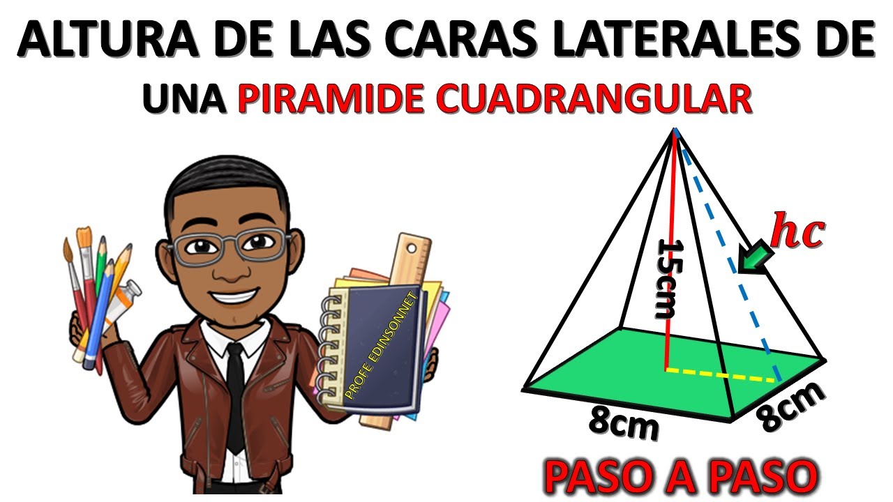 Como hallar la altura de las caras lateral de una piramide cuadrangular