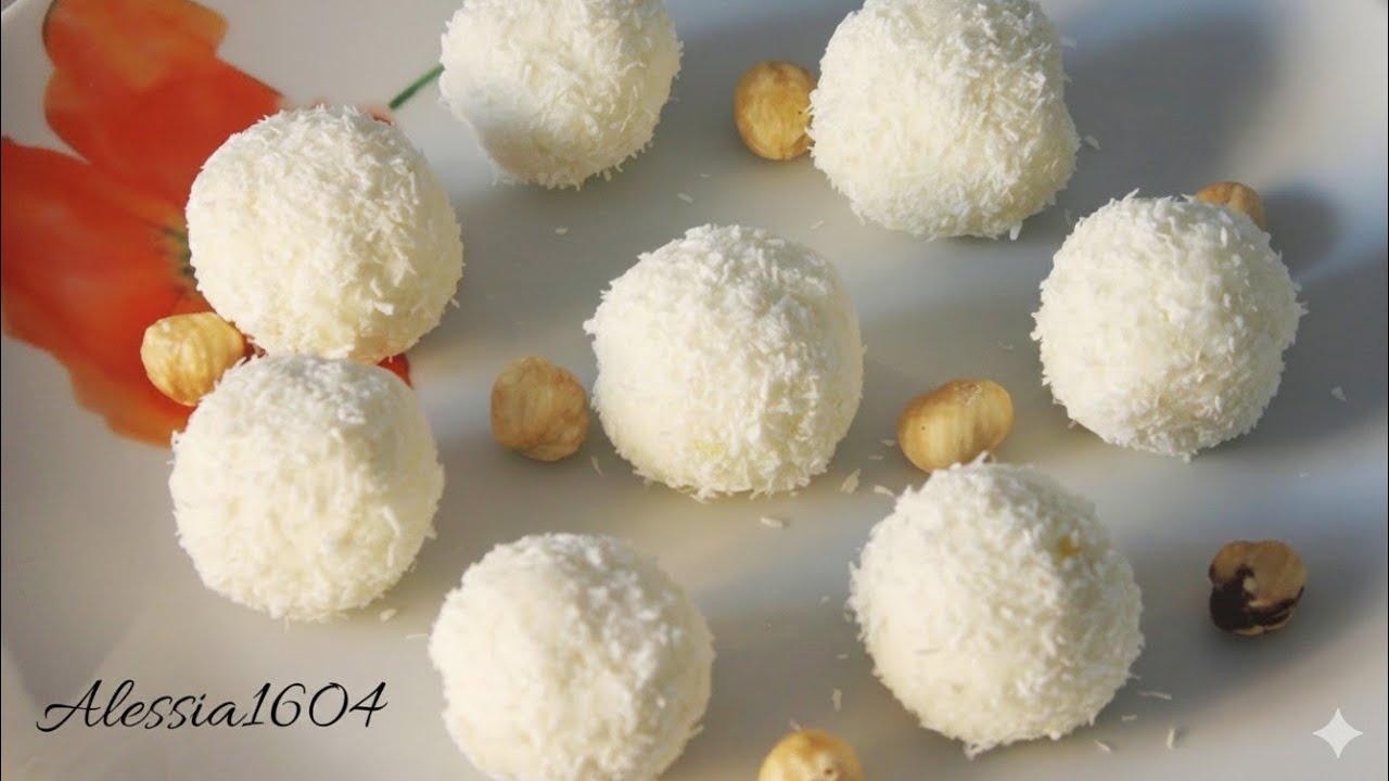 PALLINE AL COCCO🥥, pronte IN 2 MINUTI senza cottura , solo 4 ingredienti!!