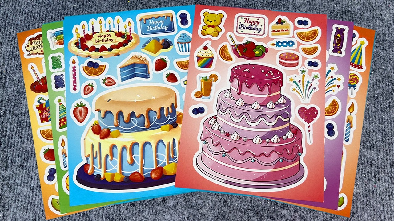 91 Minutes Satisfying🍰New Decorate with Sticker Book Miniature Rainbow Cake 💦🌈Unicorn Paper