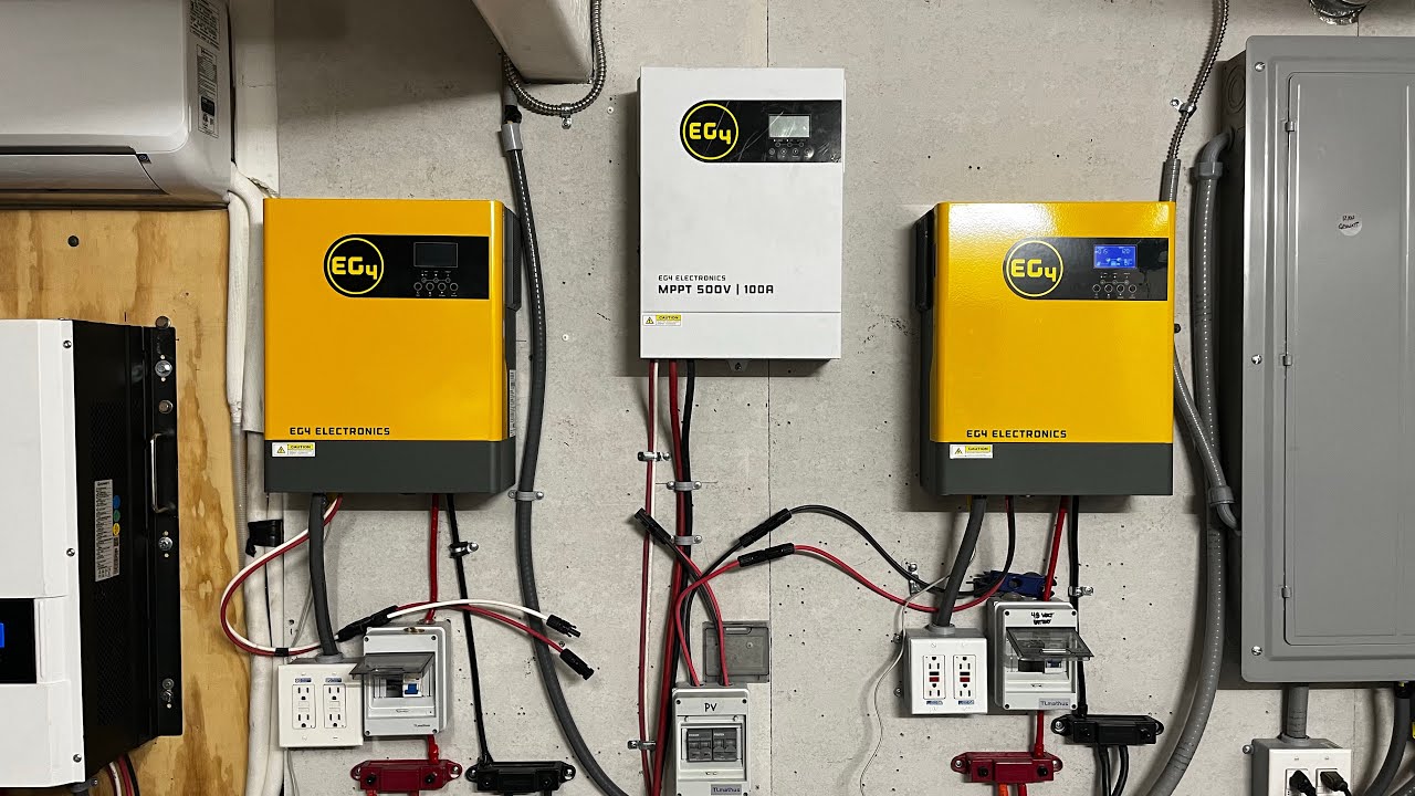 Параллельные инверторы EG4 мощностью 3 кВт на 120/240 вольт, аккумуляторы EG4-48 В и двусторонние...