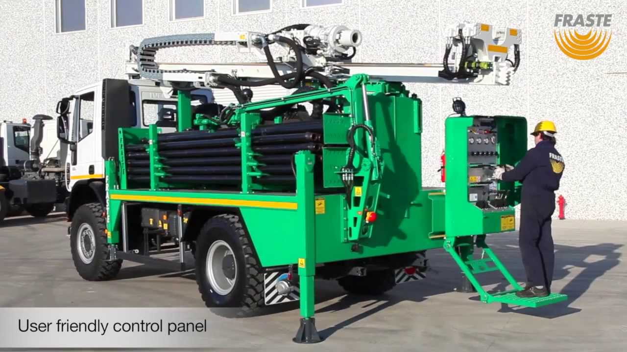 Drill Rig Fraste ML 150 on truck with drill pipes manipulator