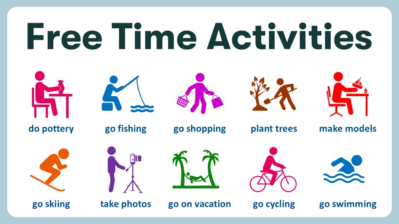 Free Time Activities | Free Time Activities Vocabulary in English with Pronunciations and Pictures