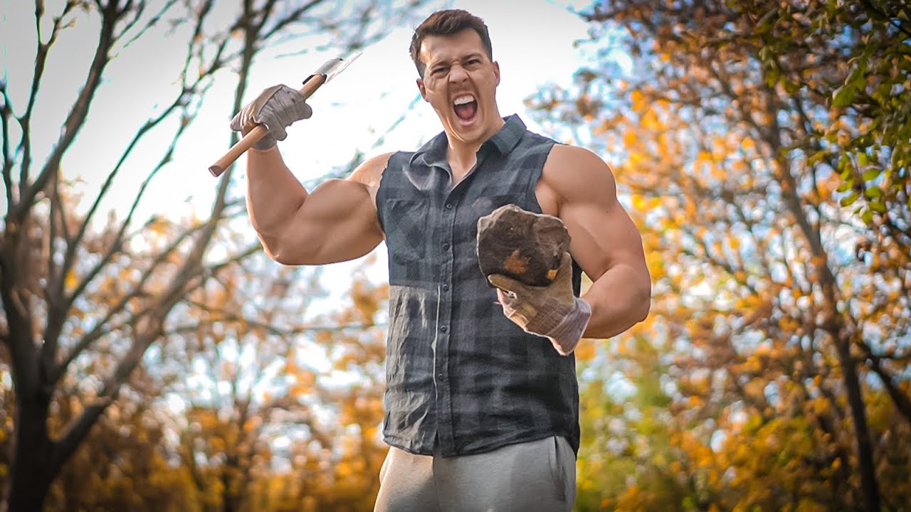 Hardcore Bodybuilding Workout im Wald!🌲(Mit Bankdrücken)