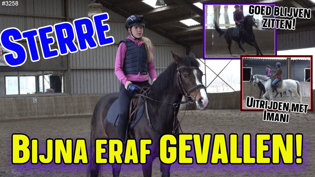 Bijna GEVALLEN van PAARD STERRE tijdens de MANEGE LES. #3258