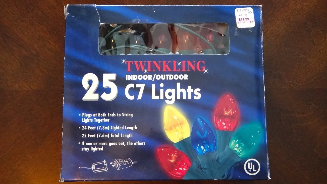 Twinkling 7watt C7 Multi Colored 25 Light Set