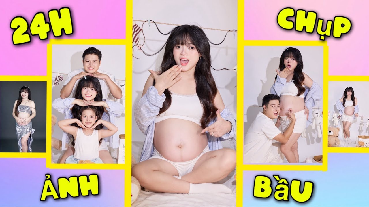 Thử Thách 24H Chụp Ảnh Mẹ Bầu Cùng Gia Đình Hằng Nheo