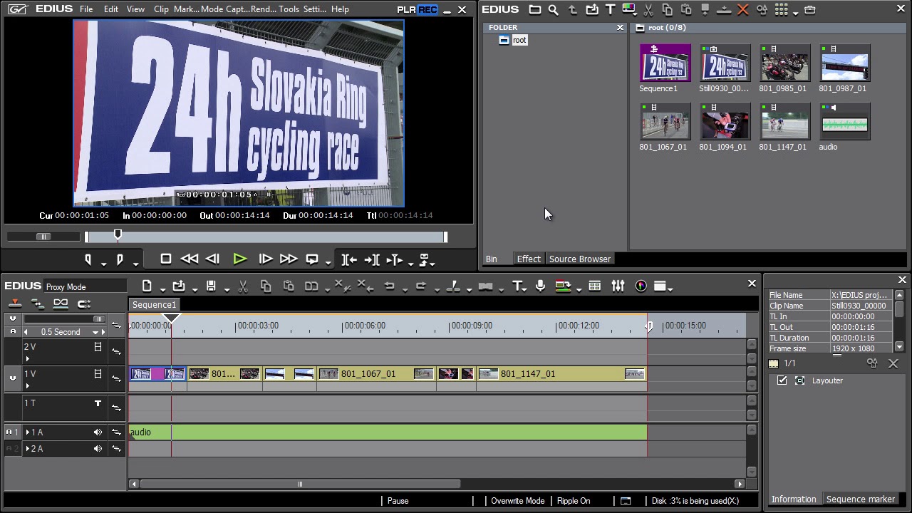 Grass Valley EDIUS Pro - 24) Proxy Mode